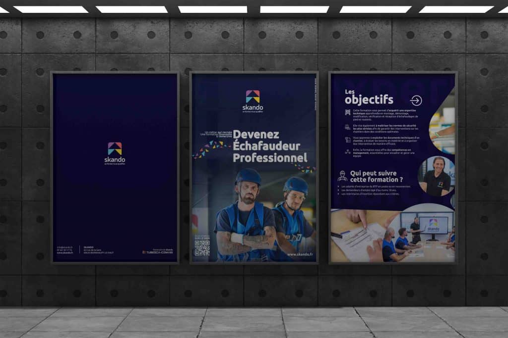 Création pochette entreprise – Skando, formation en Alsace